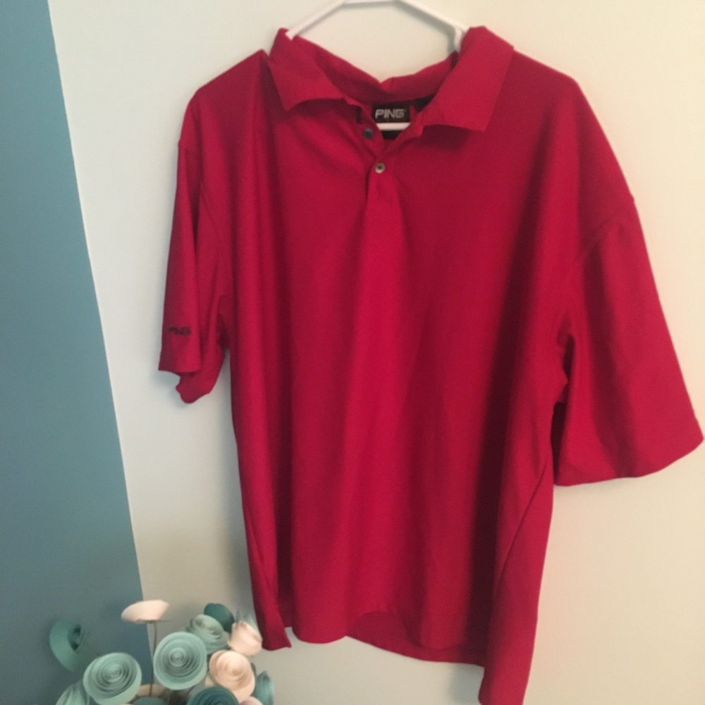 Ping red golf shirt size large